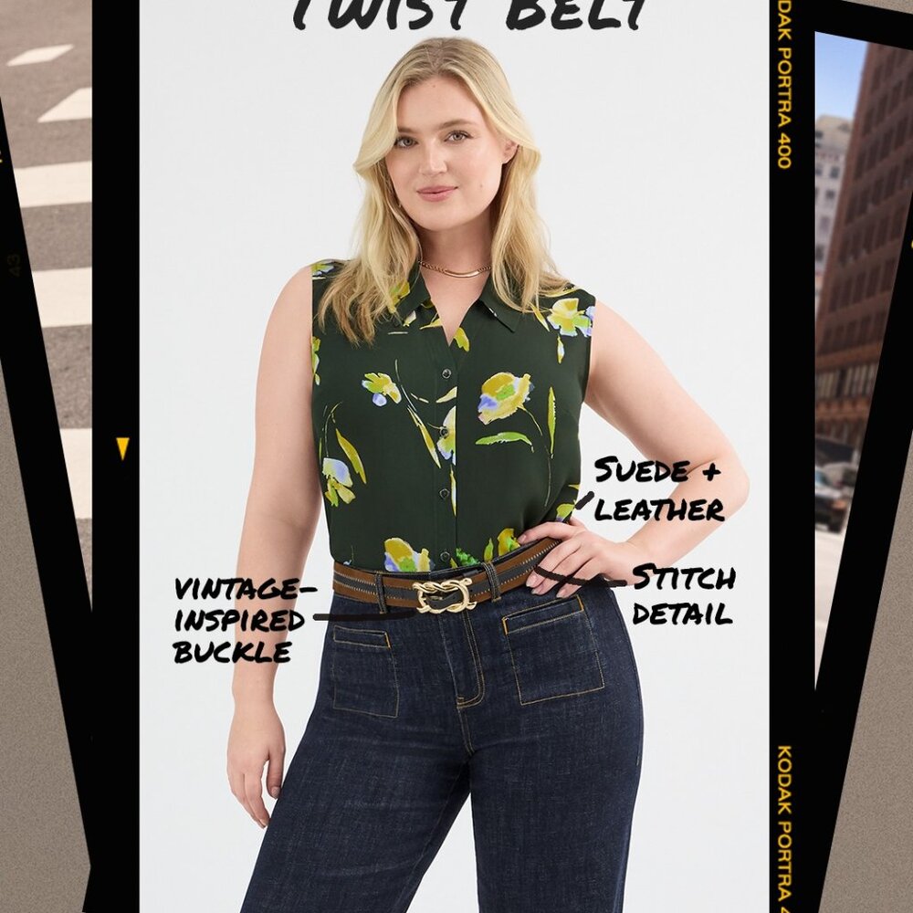 NWT | Cabi 4777 MIXED-MATERIAL TWIST BELT - Picture 2 of 6
